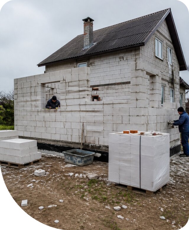 Пристройка из пеноблоков к дому в Россоши под ключ недорого